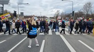 Protest mieszkańców na S7 w Rembertowie