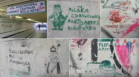 "Skarby" z czasów PRL. Niezwykłe graffiti w przejściu podziemnym