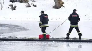 Akcja straży w parku Moczydło