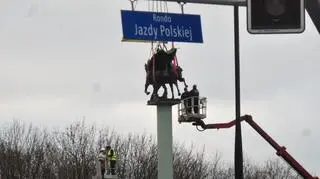 Prace na rondzie Jazdy Polskiej