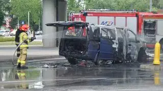 Pożar busa na rondzie Starzyńskiego