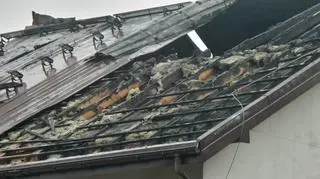 Spalony dach w domu pomocy społecznej