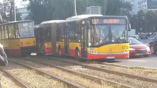 Zderzenie autobusu z tramwajem