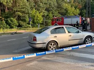 Potrącenie rowerzystki w Karczewie