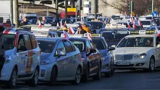 Protest taksówkarzy w Warszawie