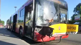 Zderzenie z autobusem na Mokotowie 