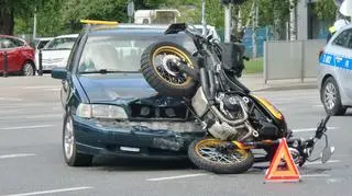 Motocyklista trafił do szpitala 