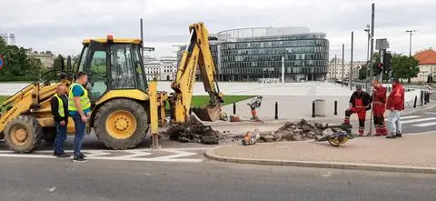 Awaria na skrzyżowaniu placu Piłsudskiego i Królewskiej