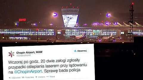 2 próby oślepienia pilotów laserem. Policja szuka sprawców