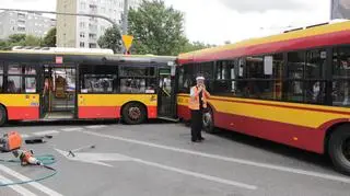 Wypadek dwóch autobusów