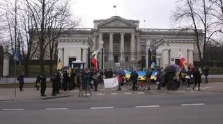 Protest przed ambasadą Rosji