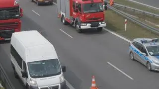 Zderzenie na autostradzie A2