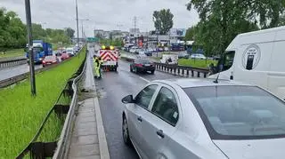 Zderzenie na zjeździe z wiaduktu nad Górczewską