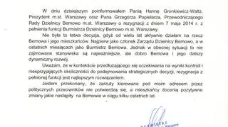 Oświadczenie Burmistrza Dzielnicy Bemowo