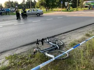 Potrącenie rowerzystki w Karczewie