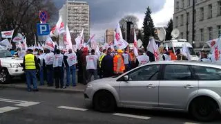 Protestujący w centrum