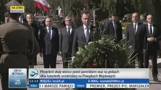 Złożenie kwiatów przez prezydenta 