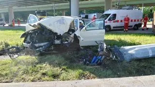 Wypadek na rondzie Starzyńskiego