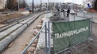 Tramwaj do Wilanowa. Prace na odcinku