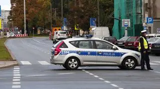 Policja zablokowała ulicę Grójecką