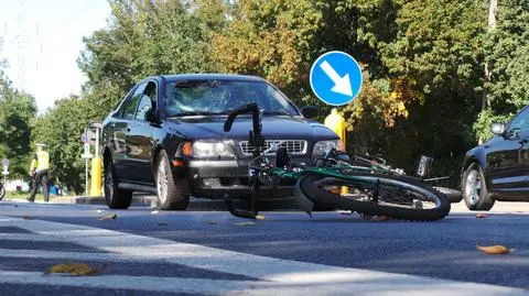 Potrącenie rowerzysty w Wawrze