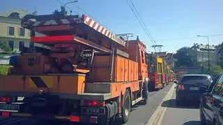 Kolizja tramwajów na trasie W-Z fot. Tomasz ZIeliński/tvnwarszawa.pl