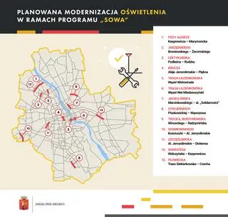 Mapa oświetlenia w ramach programu "Sowa"