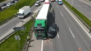 Zderzenie czterech pojazdów na trasie S8