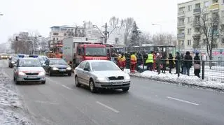 Kolizja tramwajów przy ulicy Odyńca