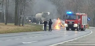 Pożar samochodu w Zakroczymiu