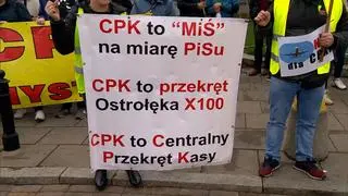 Protest przeciwko budowie CPK