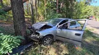 Nie miała prawa jazdy, uderzyła w drzewo. Ranne 4-letnie dziecko