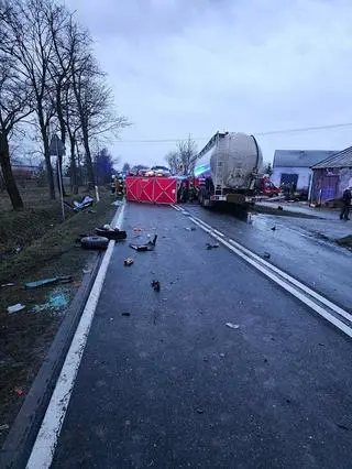 Wypadek w miejscowości Łaguny w Mazowieckiem