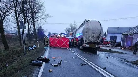 Wypadek w miejscowości Łaguny na Mazowszu 