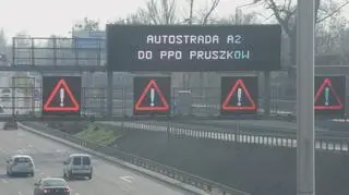 Ostrzeżenie o utrudnieniach na autostradzie