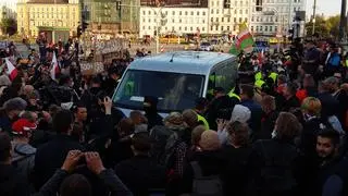 Protest przedsiębiorców w centrum