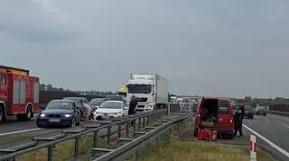 Pożar ciężarówki na A2