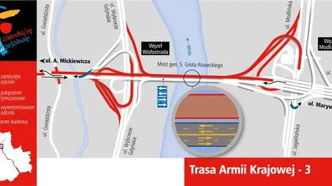 Pół roku bez zjazdu z Trasy AK na Wisłostradę. Zamkną też Głębocką