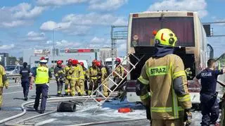 Pożar autobusu z dziećmi