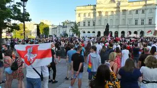 Protesty w Warszawie po wyborach na Białorusi