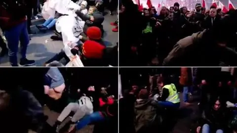 Protest kobiet na trasie marszu. "Popychano nas, szarpano, pluto"