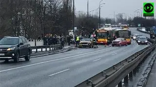 Zderzenie na Trasie Łazienkowskiej