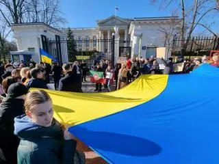 Protest przed ambasadą Rosji 