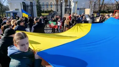 "Nie w moim imieniu". Na protest przeciwko inwazji przyszli także Rosjanie