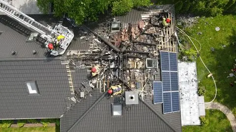 Pożar domu jednorodzinnego na Siekierkach 