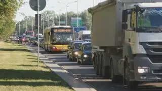 Zderzenie toyoty na Wisłostradzie