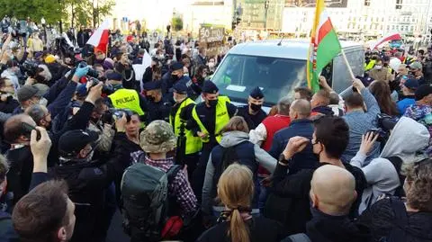Zatrzymali podejrzewanego o kopnięcie policjantki podczas protestu przedsiębiorców