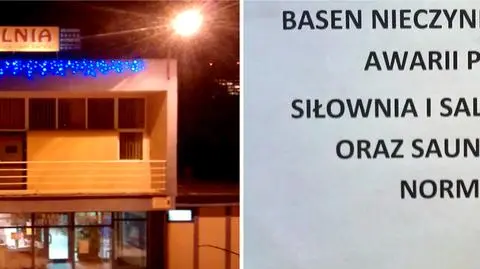 Uszkodzony dach. Ewakuacja na basenie przy Inflanckiej