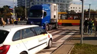 Zderzenie tira z tramwajem