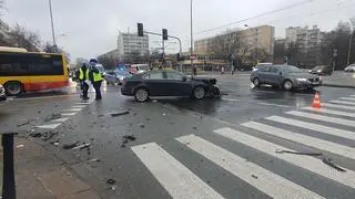 Zderzenie na dwóch aut na Ochocie